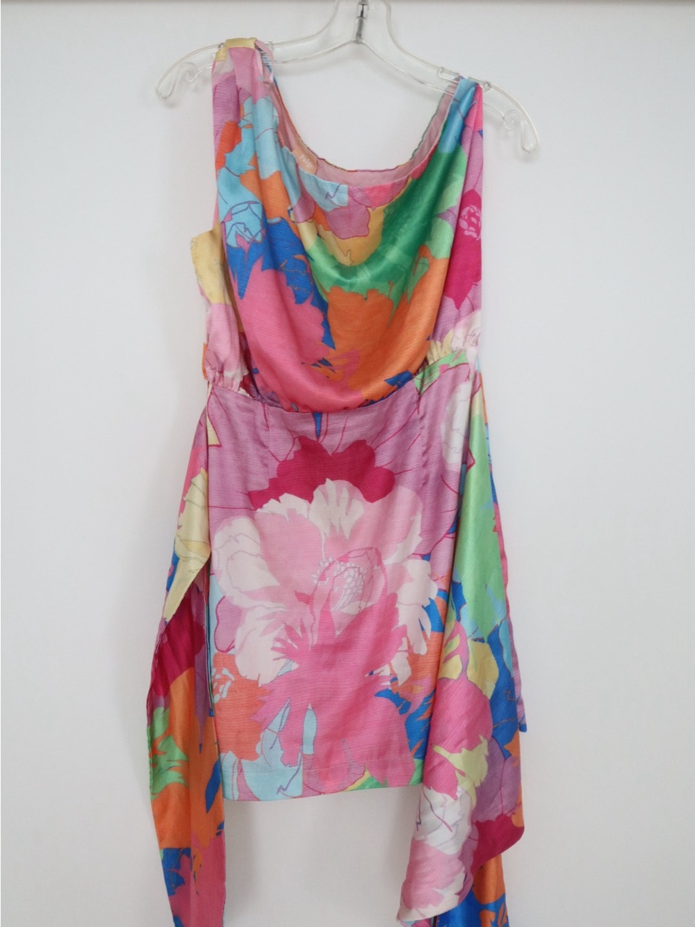 Sage + Paige Floral Print Mini Dress in Pink, Orange, Green - Picture 3 of 4